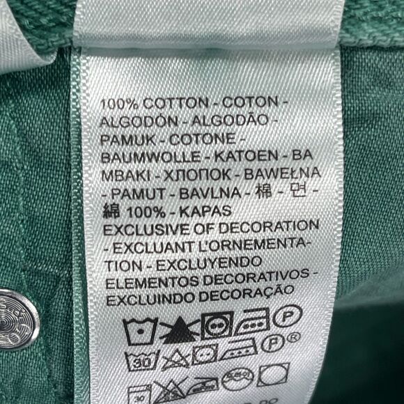 Levis 501 Crop Jeans Womens 28x26 Green Denim Cotton Rare Straight Leg High Rise - Picture 10 of 16